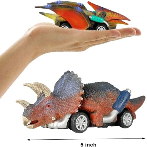 Lefan Dinosaur Toy Pull Back Cars,6 Pack Dino Toys for 3 Year Old Boys Girls and Toddlers Boy Toys Age 3,4,5 and Up Pull Back Toy Cars Dinosaur Games with T-Rex - Image 4