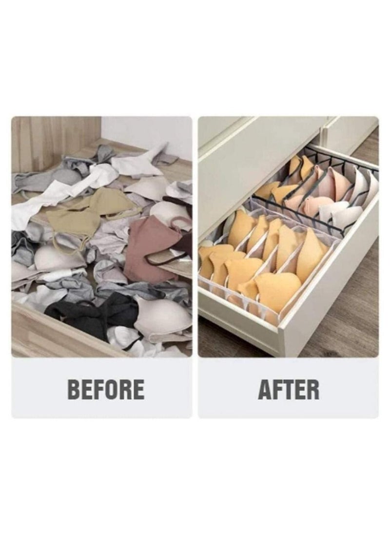 Alissa - 3Pcs Underwear Storage Organizer, Drawer Organizer Foldable Storage Box Compartment, Multi-Grid Cabinet Organizers Divider Box for Organizing Bras, Socks,Ties, Belts - Image 1