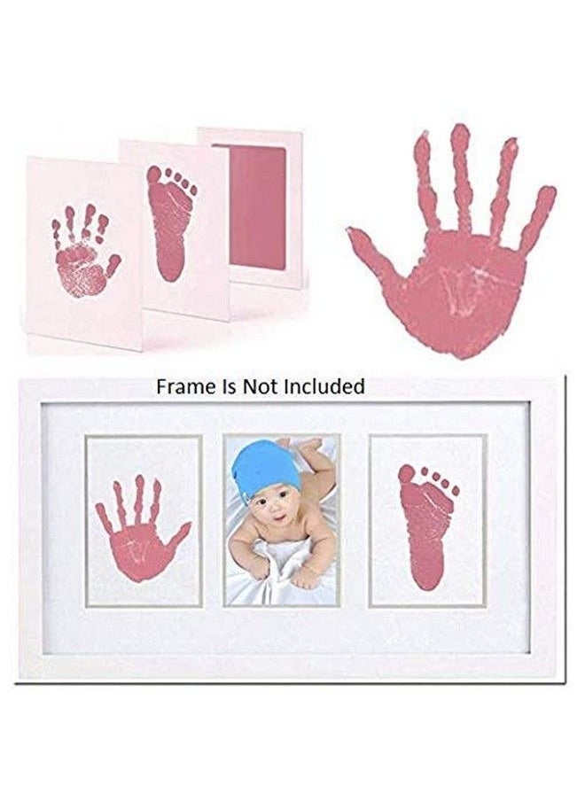 Grab Classy - Safe Inkless For 6 12 Months Baby Handprint And Baby Footprint Ink Pad With Imprint Cards 100% Non Toxic & Mess Free Safe For Newborn Baby And Toddlers (Pink 6 12 Months) - Image 1