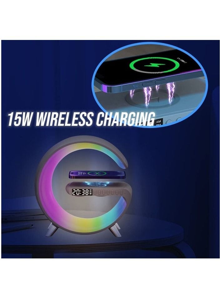 Techie - Smart light sound machine App Control Fast Wireless Charger RGB Light BT Speaker Sunrise Alarm Clock - Image 1