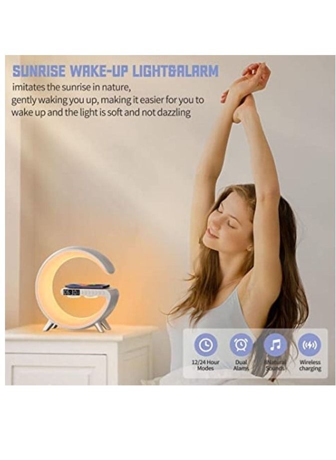 Techie - Smart light sound machine App Control Fast Wireless Charger RGB Light BT Speaker Sunrise Alarm Clock - Image 1
