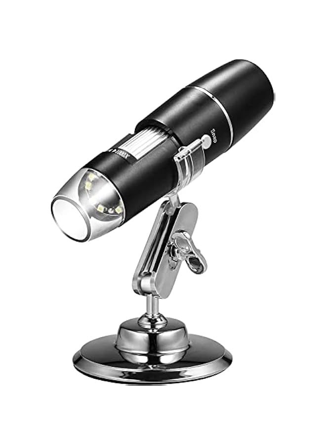 Handheld USB Digital Microscope with Metal Stand, Portable HD 1000 X Magnification Inspection Camera with 8 LED Light for Android Mac Windows Computer - Image 1