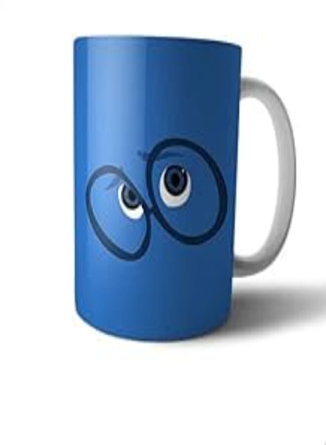 Ceramic Sadness Character Print Mug - Multi Color