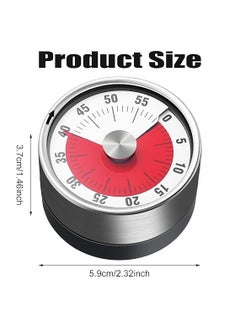Krifa Enterprise Krifa Enterprise 60Minute Magnetic Visual Kitchen Timer with Loud Alarm and Stainless Steel Face for Cooking Baking and Study  - Image 3