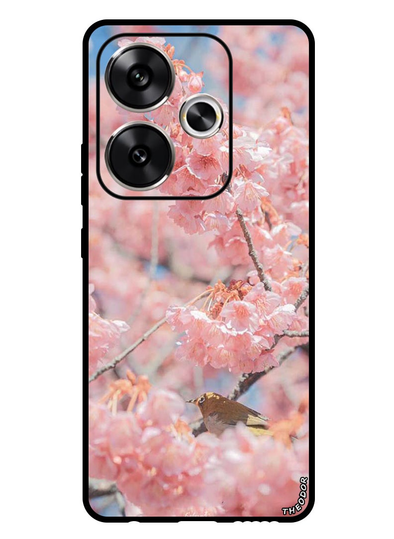 Theodor Protective Case Anti Scratch Shock Proof Bumper Cover For Xiaomi Redmi Turbo 3 Pink flowers  - Image 1