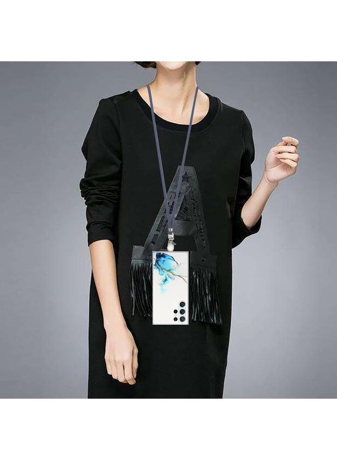 اس-توب جراب لهاتف Samsung Galaxy S23 Ultra 5G من مادة TPU بنمط رخامي مجوف مقاوم للصدمات مع حبل لحزام الرقبة - Image 4
