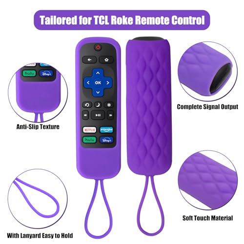 BE Beautiful Earth 2 Pack Case for Roku Express/Streaming Stick/Premiere - Silicone Remote Cover for TCL Hisense Roku TV Remote Sleeve Skin Smart TV Remote Control Replacement Cover Case(Purple and Rose) - Image 5