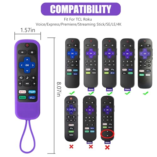 BE Beautiful Earth 2 Pack Case for Roku Express/Streaming Stick/Premiere - Silicone Remote Cover for TCL Hisense Roku TV Remote Sleeve Skin Smart TV Remote Control Replacement Cover Case(Purple and Rose) - Image 2