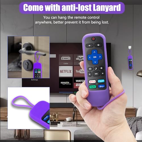BE Beautiful Earth 2 Pack Case for Roku Express/Streaming Stick/Premiere - Silicone Remote Cover for TCL Hisense Roku TV Remote Sleeve Skin Smart TV Remote Control Replacement Cover Case(Purple and Rose) - Image 3