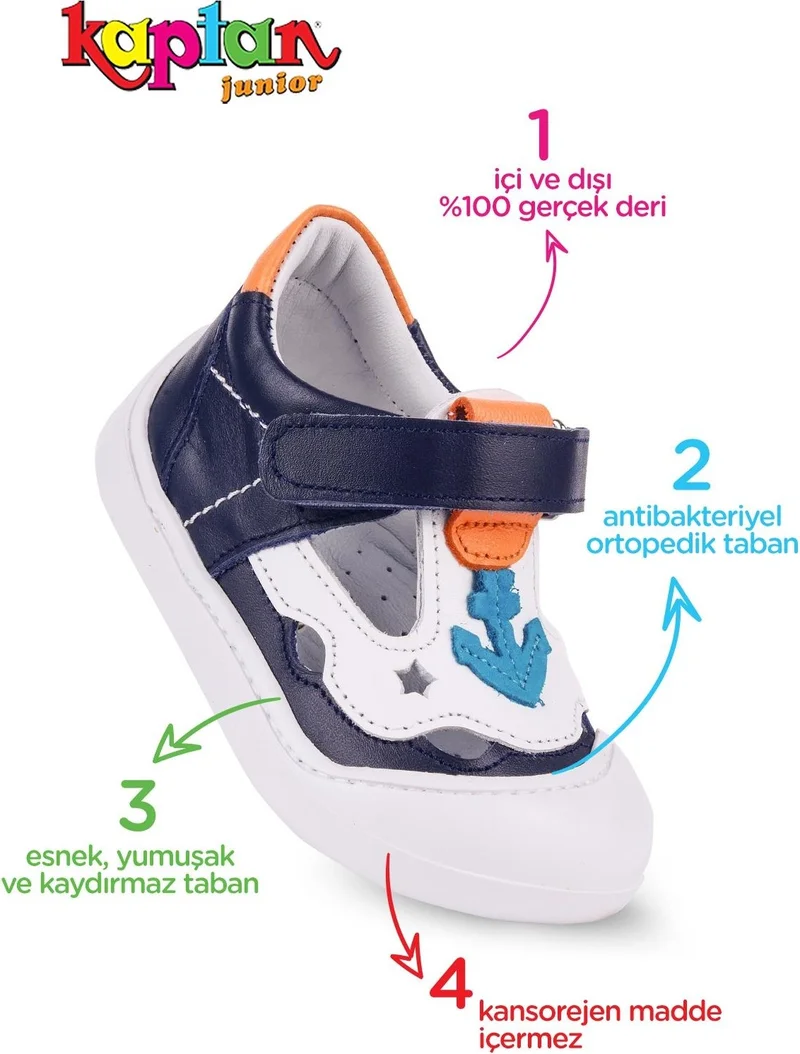 Kaptan Junior Captain Junior First Class Leather Baby Boy Orthopedic Shoes Imse 500