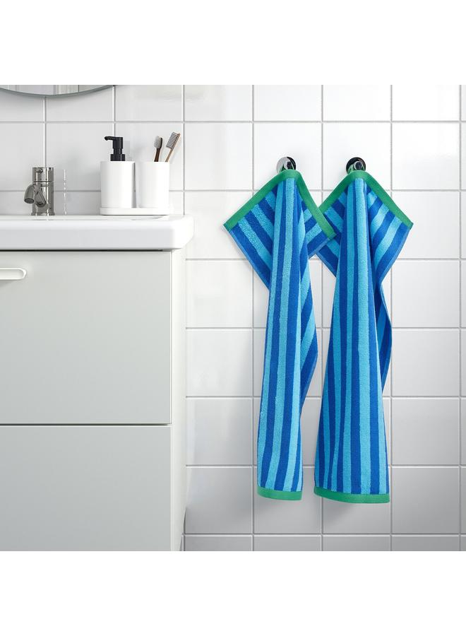 زبون منشفة يد، مخططة باللون الأزرق الفاتح/الأزرق الفاتح، 40×70 سم - Image 3