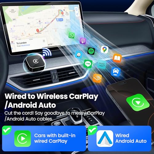 YFDUNV Upgraded Wireless CarPlay Adapter with Stronger Compatibility and More Stable Connection. Compatible with Apple iPhone and Android Phones, Compact and Portable. Stable CarPlay & Android Connection - Image 2