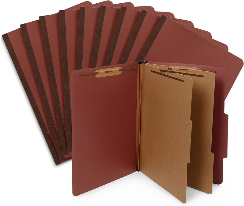 Blue Summit Supplies 10 مجلدات تصنيف بحجم قانوني - 2 فاصل - 2 بوصة توسيعات تايفك - مصممة لتحمل 2 شقوق لتنظيم ملفات العملاء القانونية القياسية، تقارير المكتب - بحجم قانوني، 10 مجلدات (أحمر) - Image 5