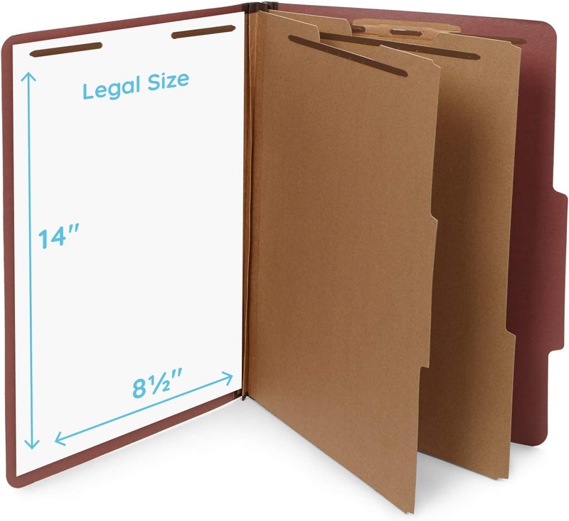 Blue Summit Supplies 10 مجلدات تصنيف بحجم قانوني - 2 فاصل - 2 بوصة توسيعات تايفك - مصممة لتحمل 2 شقوق لتنظيم ملفات العملاء القانونية القياسية، تقارير المكتب - بحجم قانوني، 10 مجلدات (أحمر) - Image 2