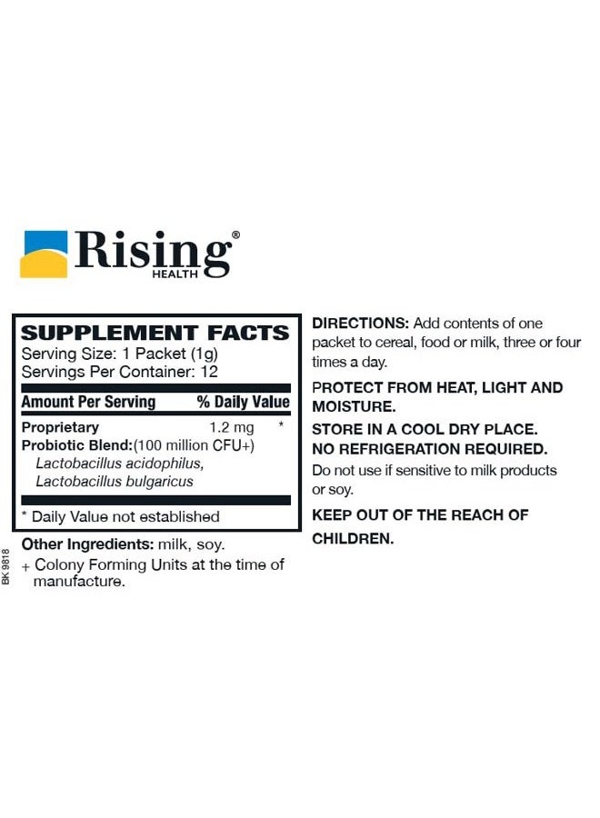Rising Pharma - Floranex Granules - Lactobacillus Granules Probiotic Dietary Supplements - 12 Packets - Image 2