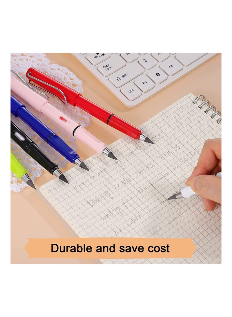 SYOSI Inkless Pencils, Eternal Pencils, with 6 Replaceable Graphite Nibs, Limited Writing Pencils, Environmentally Friendly Portable Reusable Erasable, Everlasting, Student Writing Drawing Pens (2PCS) - Image 2