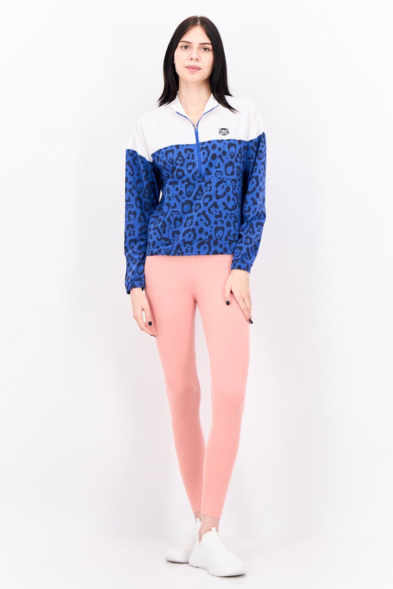 PUMA Women Sportswear Fit Long Sleeve Walking Jacket, White/Blue  - Image 4