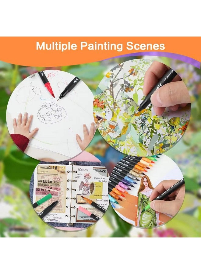 SUPER TOY 60 Shades Dual Tip Brush Art Marker Color Pens Set for Fineline Coloring Calligraphy Double Sided Art Markers for Kids Adult Artist, Journal, Doodling, Writing, Coloring Book - Image 4