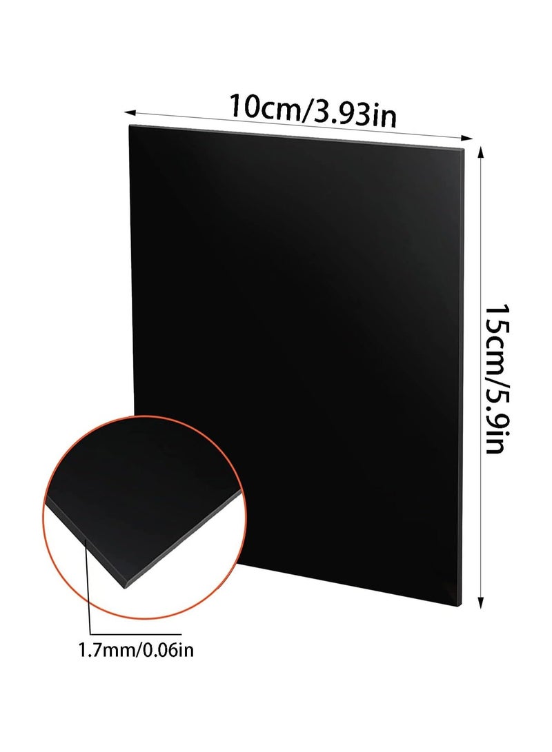 TPGP 5pcs Black Acrylic Sheet 1.7mm Thick Plastic Sheets, Acrylic Plastic Panel Boards for Picture Frame, DIY Projects, Painting, and Display (15 x 10cm)  - Image 2