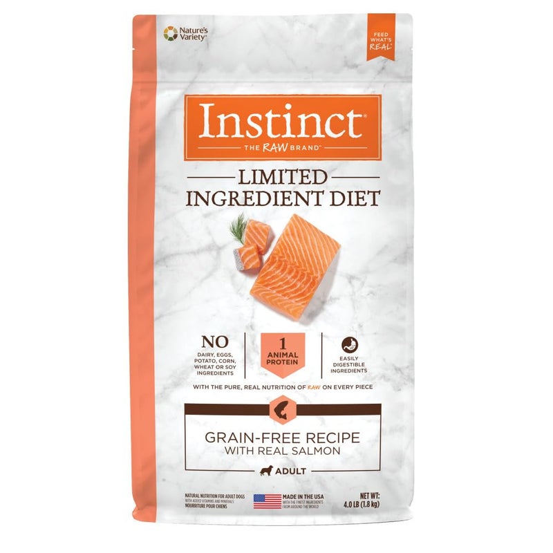 Instinct Limited Ingredient Diet, Natural Dry Dog Food, Grain Free Recipe - Real Salmon, 4 lb. Bag - Image 1