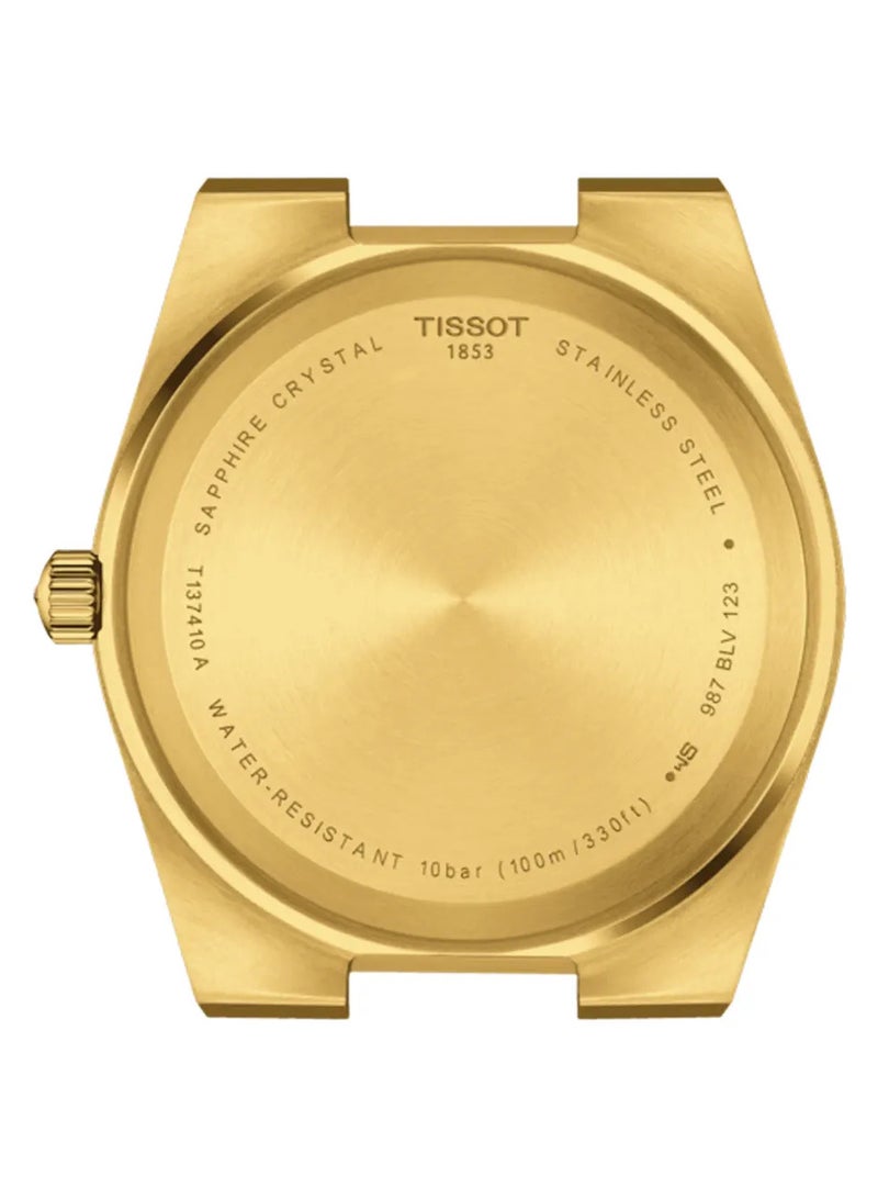 TISSOT ساعة كواتز سويسرية مصنوعة من الفولاذ المقاوم للصدأ بطلاء ذهبى بقطر 35 مم T137.210.33.021.00 للرجال والنساء - Image 4