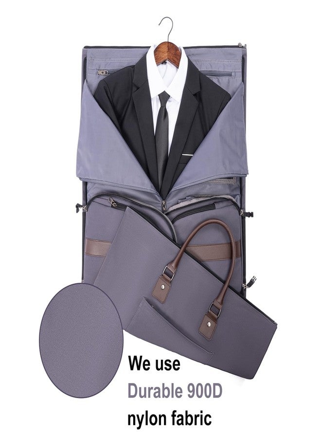 Modoker Garment Convertible Weekender Bag,Carry on Canvas Garment Duffle Bag Heavy Duty Overnight Bags for Men Women, Grey - Image 2