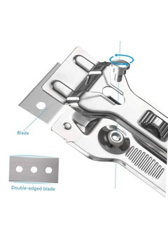 Oasisgalore 2 pcs Stainless Steel Sticker Remover Tools, Razor Blade Scraper Set for Glass, Windows, Tiles, Glue Removal, Silver  - Image 3