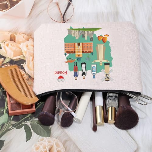 MEIKIUP Poland Travel Vacation Gift Poland Travel Makeup Bag Europe Trip Gift Poland Bachelorette Party Gift (Poland bag) - Image 3