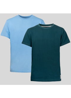 Four Man 2 Pieces Men's 100% Cotton Standard Pattern Non-Wrinkle Plain Color Basic T-Shirt  - Image 1