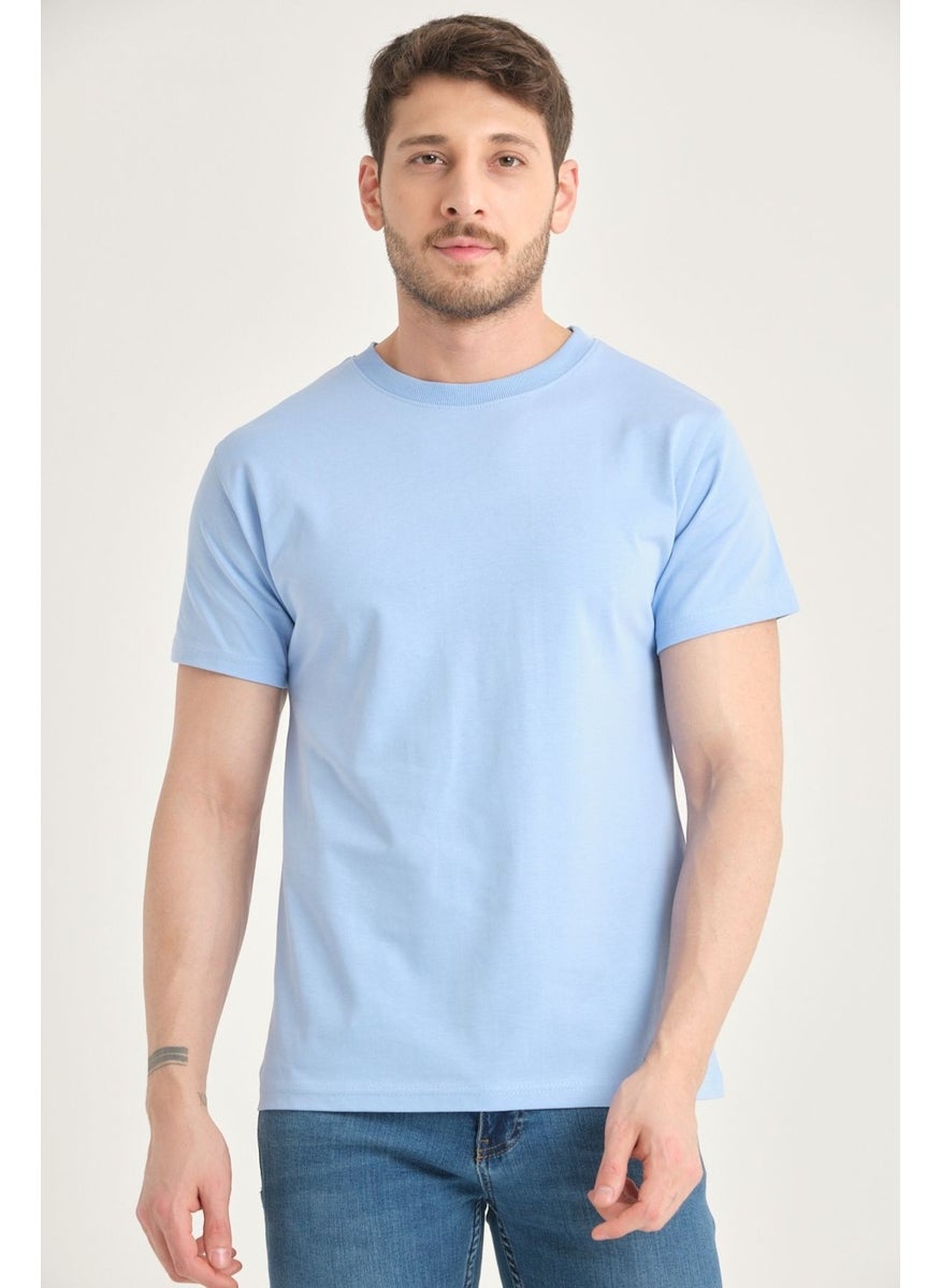 Four Man - 2 Pieces Men's 100% Cotton Standard Pattern Non-Wrinkle Plain Color Basic T-Shirt - Image 1