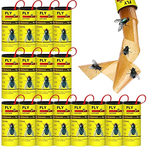 Supvox® 16Pcs Fly Trap Kit for Insects, Whiteflies, Aphids, Leaf Minor, Thriphs, Yellow Ultra Sticky Trap for Insect in Garden & Farm for Indoor or Greenhouse Use Hangable Fly Sticker Paper - Image 1