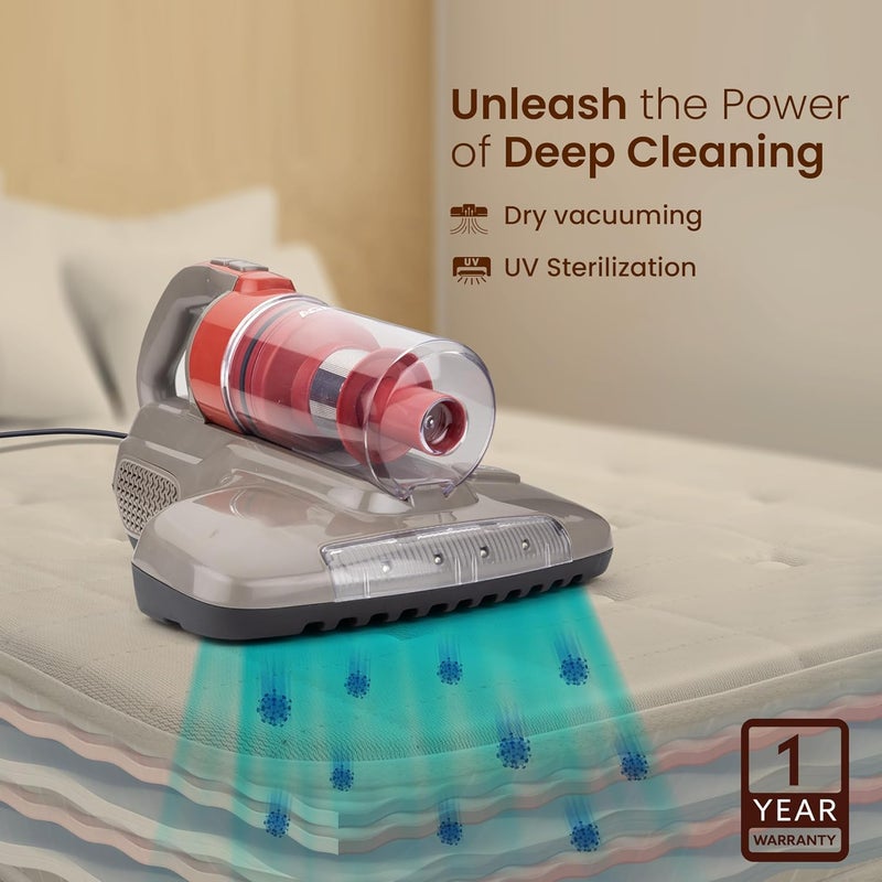 AGARO Grand Bed Vacuum Cleaner Cyclonic Technology for Dust Collection UV Light Sterilization 12kPa Suction Power Suitable for Bed Sofa Pillow and Other Fabric Surfaces Dark Grey Black - Image 2
