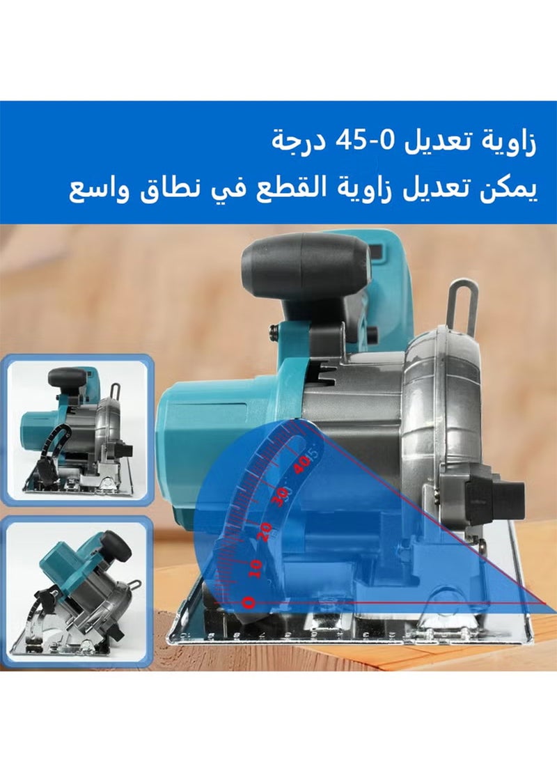 EzzySo 48V Brushless Circular Saw Cordless Electric Woodworking Saw Adjustable Angle Wood Cuttiing Machine  - Image 2