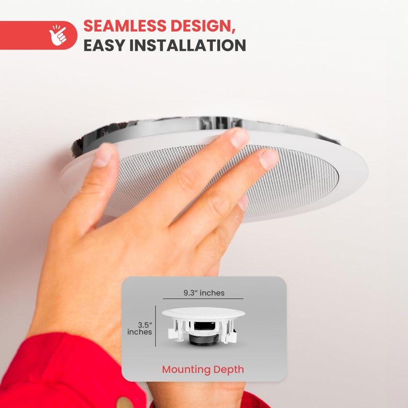 Pyle 6.5'' Home In-Wall / In-Ceiling Speakers, 250W Peak Power, Dual Hi-Fi Stereo Sound, Pivoting Silk Dome Tweeter, Poly Cone Mid-Bass, Adjustable Treble, Stain Resistant Grill, Custom Installations - Image 5