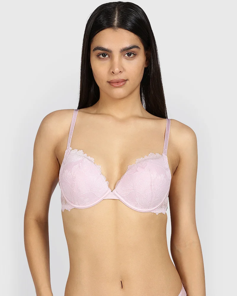لا سينزا La Senza Hello Sugar Lace Plunge Double Pushup Bra