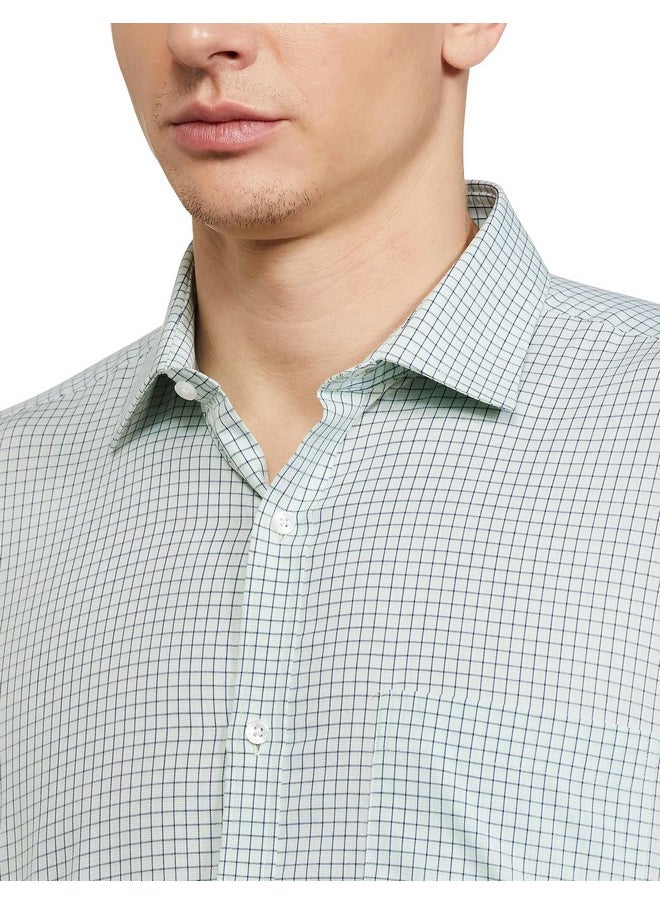 Park Avenue Park Avenue Men's Checks Slim Fit Shirt (PMSX17107-N3_Medium Green  - Image 2