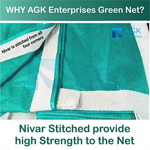 AGK Enterprises Green Shade Net for Garden/Balcony(10 x 8 ft.) with Niwar 75% (10 x 8 ft.) - Image 2