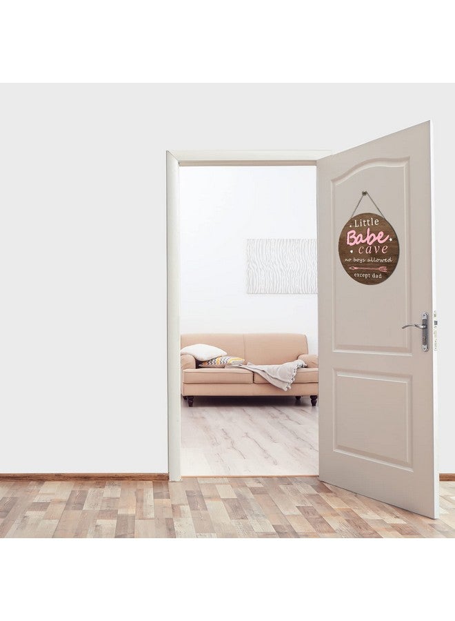 Yookeer Little Babe Cave Door Sign Wood Baby Girl Nursery Decor Little Girl Nursery Room Wall Art for Bedroom Living Room Hanging Rustic Woodland Decor - Image 5