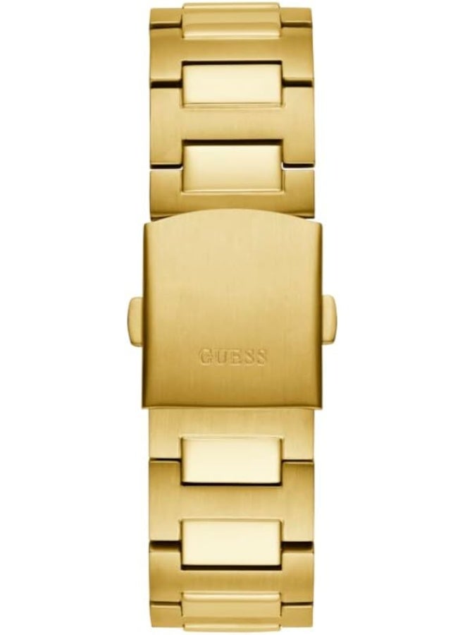 GUESS Men's 42mm Watch - Gold Tone with Black Dial - Image 4