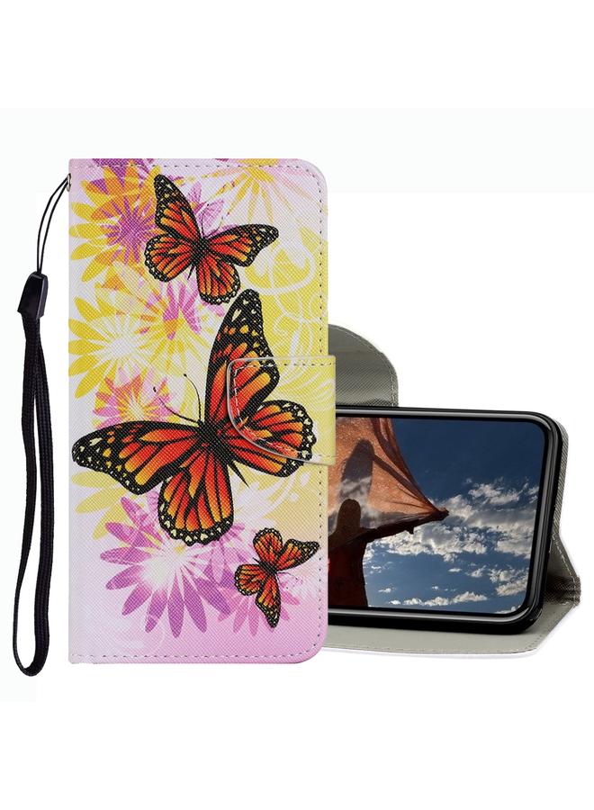 اس-توب جراب هاتف جلدي بنمط رسم ملون لهاتف iPhone 13 Pro - Image 1