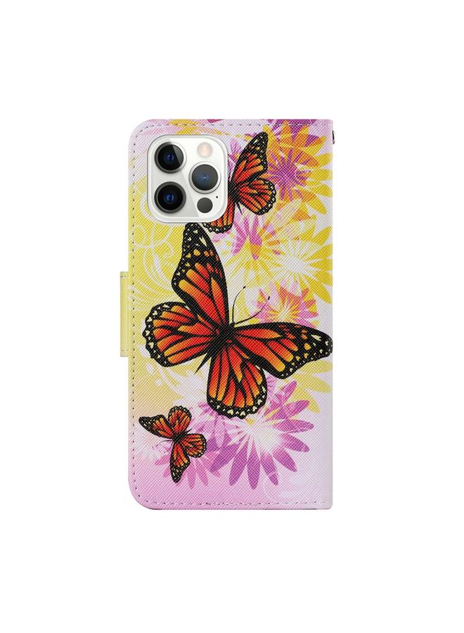 اس-توب جراب هاتف جلدي بنمط رسم ملون لهاتف iPhone 13 Pro - Image 3