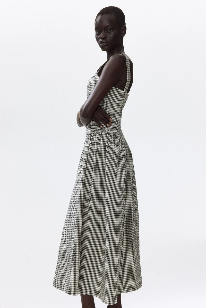 Flared-skirt midi dress