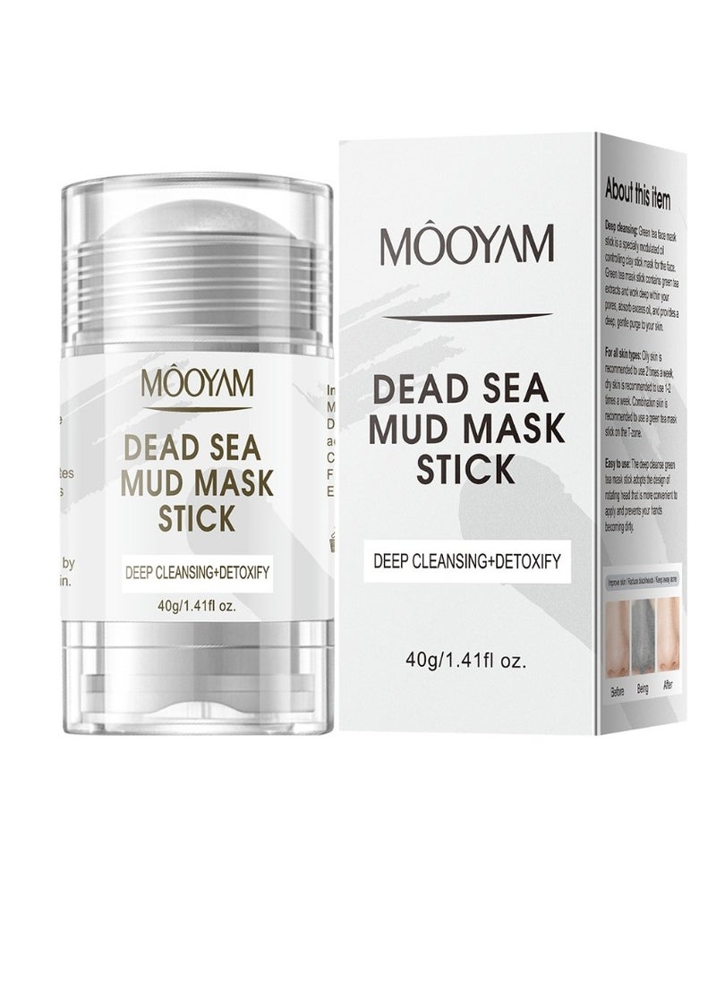 MOOYAM - Dead Sea Mud Mask for Face, Pore Reducer for Acne, Blackheads, Dead Sea Mask Stick for Deep Pore Cleansing, Moisturizing, Oil Controlling 40g - Image 1