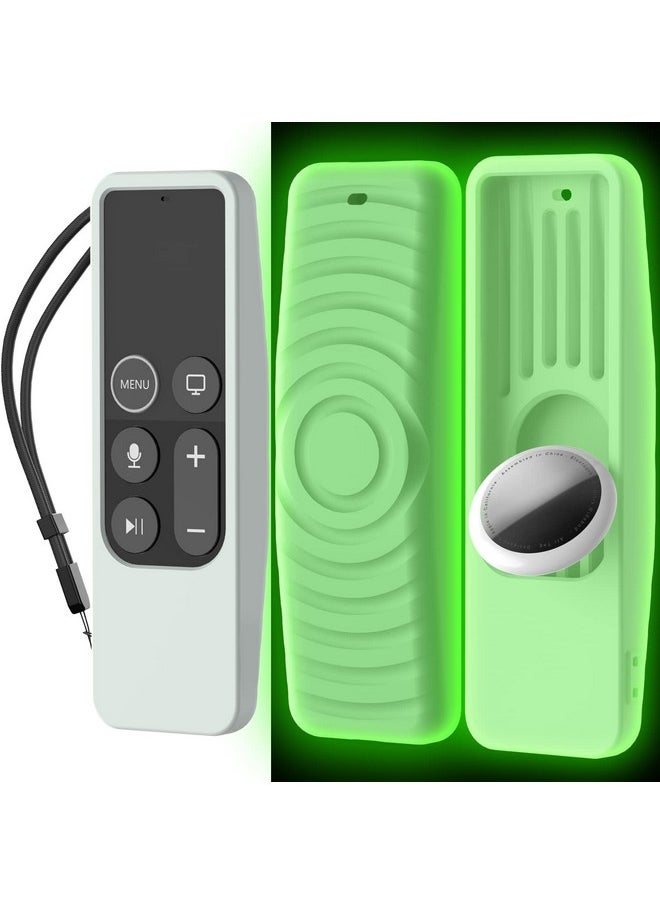 Ahastyle - Protective Case For Apple Tv Siri Remote [1St Gen] With Airtag Holder Anti Slip Silicone Cover Compatible With 2016 Apple Tv Hd And 2017 Apple Tv 4K [1St Generation] (Glow Green) - Image 1