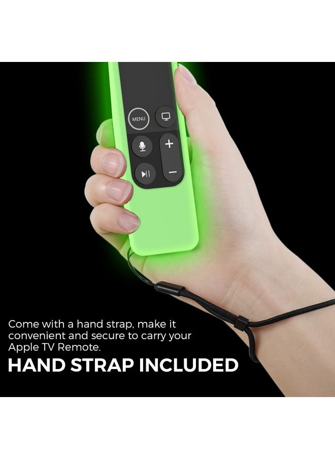 Ahastyle - Protective Case For Apple Tv Siri Remote [1St Gen] With Airtag Holder Anti Slip Silicone Cover Compatible With 2016 Apple Tv Hd And 2017 Apple Tv 4K [1St Generation] (Glow Green) - Image 1
