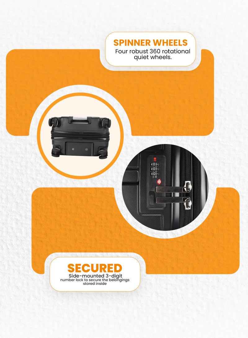 ستارجولد طقم حقائب سفر بعجلات من 3 قطع TPC عجلات جانبية صلبة مع قفل TSA - Image 4