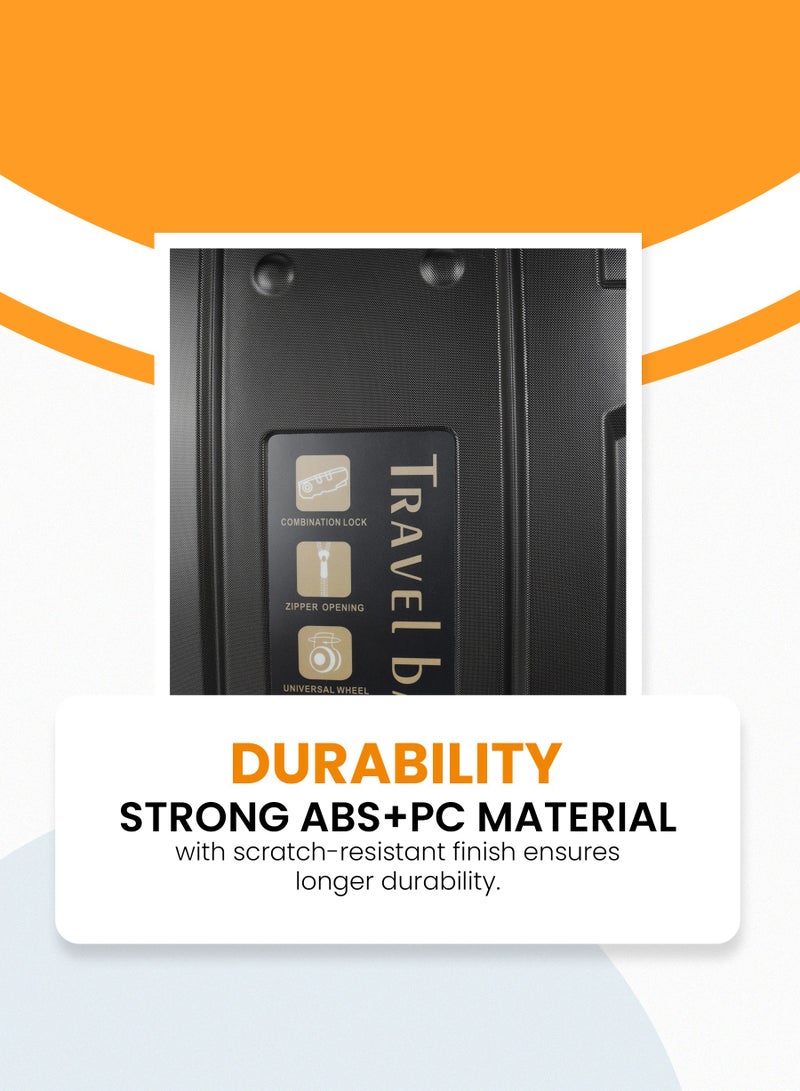 ستارجولد طقم حقائب سفر بعجلات من 3 قطع TPC عجلات جانبية صلبة مع قفل TSA - Image 5