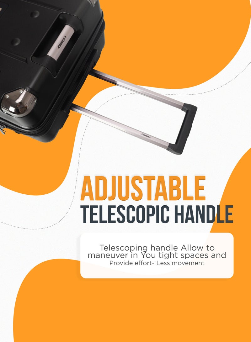 ستارجولد طقم حقائب سفر بعجلات من 3 قطع TPC عجلات جانبية صلبة مع قفل TSA - Image 3