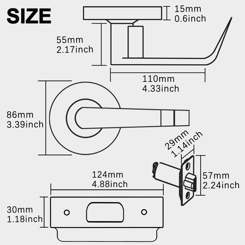 HISAFE Storeroom Door Handle Heavy Duty Grade 2 Commercial Door Locks, Non-Handed, UL 3 Hour Fire Rated, ADA Compliant, Satin Chrome Finish 26D, 2-3/4''Backset, X-XG-ST-70 - Image 5