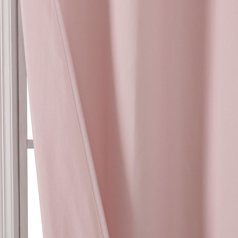 OVZME Zora Blush Pink Shower Curtain, Fabric Shower Curtain for Bathroom - Soft Cloth Hotel Spa Quality, Water Repellent Bath Curtain, Washable Shower Curtain Set with 12 Hooks, Grommets Top, 72Wx72L - Image 2